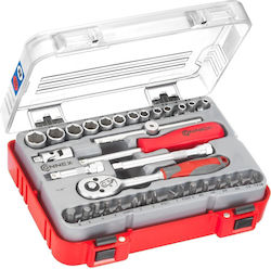 Connex COX580235 Set Cheie Tubulară cu Chei cu Clichet 1\4" 35 Bucăți Connex COX580235 Set Cheie Tubulară cu Chei cu Clichet 1\4" 35 Bucăți