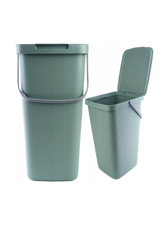 Kadax Coș de Reciclare Plastic Verde 25lt 1buc
