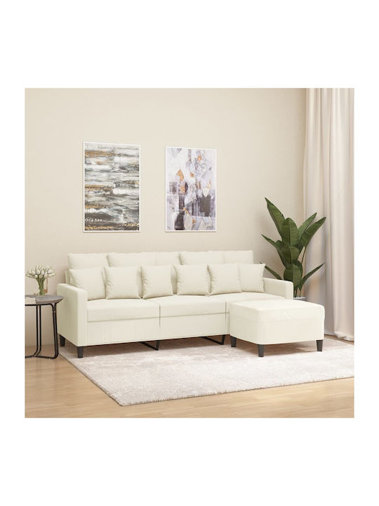 Canapea Cu Trei Locuri Din Catifea Bej 198x77x80cm