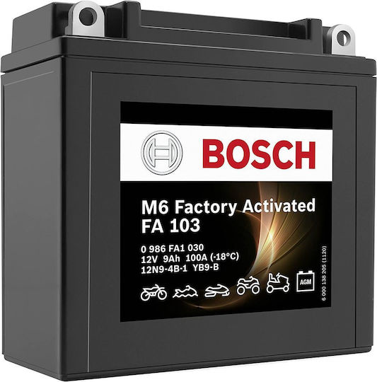 Bosch Motorradbatterie YTX20L-BS 310A mit Kapazität 9Ah