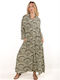 Caftan Shirt Dress Hearts Black-Beige