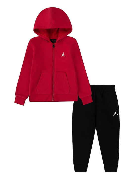 Jordan Kids Sweatpants Set Burgundy 2pcs