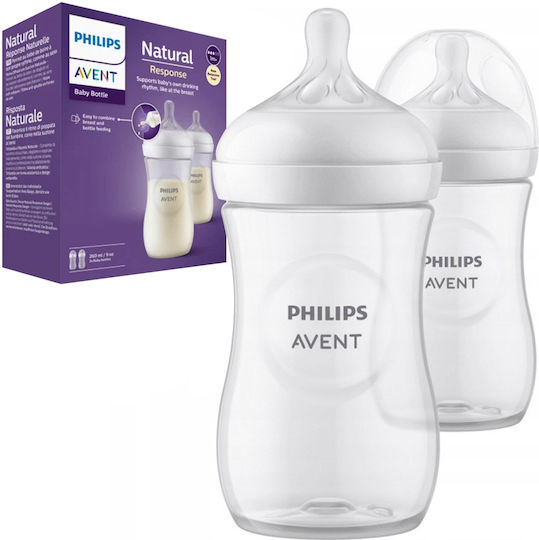 Philips Πλαστικό Μπιμπερό Κατά των Κολικών με Θηλή Σιλικόνης για 0+ μηνών Διάφανο 260ml