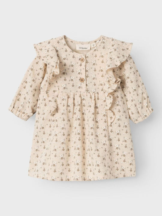 Lil' Atelier Kids Dress Long Sleeve Sheer Bliss