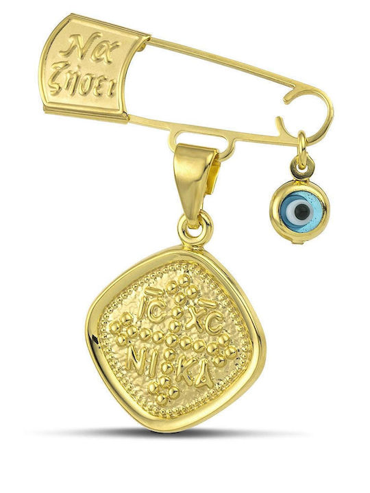 Themelidis Jewels Kinder Sicherheitsnadel aus Gold 9K mit Konstantinato