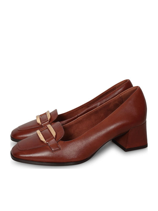 Tamaris Leather Classic Pumps Cognac