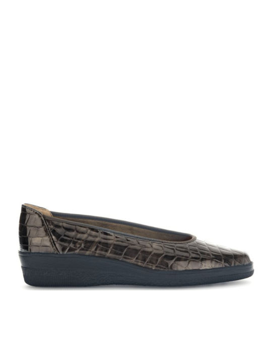 Gabor Anatomic Leather Ballerinas Gold
