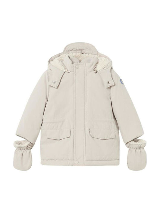 Mayoral Kids' Parka with Hood Beige