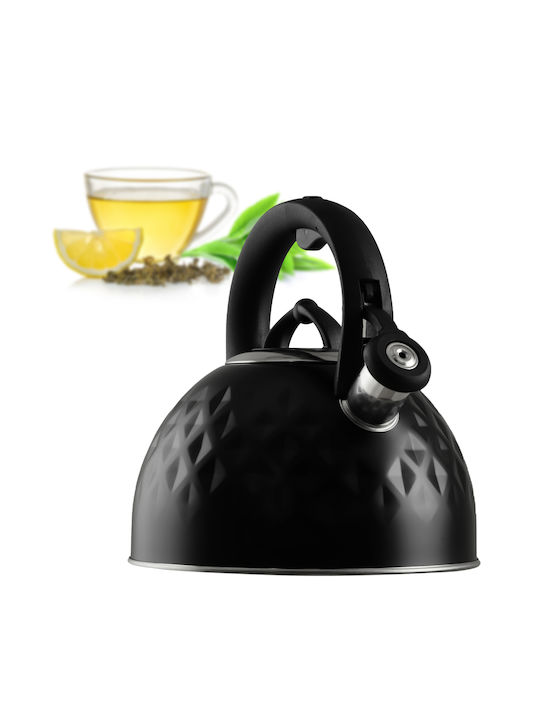 Kadax Teekanne Rostfreier Stahl Schwarz 2500ml