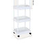 Kitchen Cart Metallic 4 Tiers White 37x35.5x106.5cm