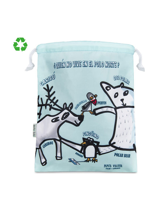 Pepita Viajera Arctic Collection Παιδική Τσάντα Πουγκί Γαλάζια 28x23εκ.