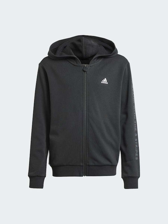 Adidas Kinder-Strickjacke mit Kapuze Schwarz