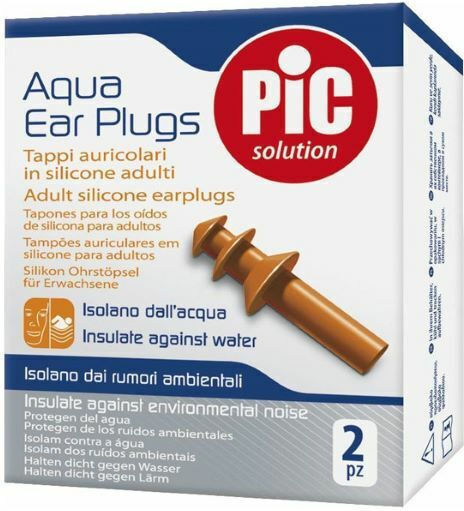 PiC Solution Aqua Ωτοασπίδες Σιλικόνης για Κολύμβηση σε Καφέ Χρώμα 2τμχ