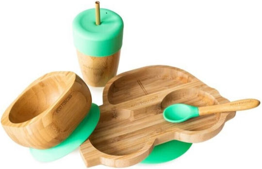 Eco Rascals Σετ Φαγητού από Bamboo Πράσινο 4τμχ