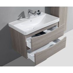 Gloria Saloon Πάγκος με Νιπτήρα Graphite