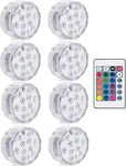 Underwater Lights Rgb Remote Control Ip68 Waterproof 1 Controller 8 Lamp