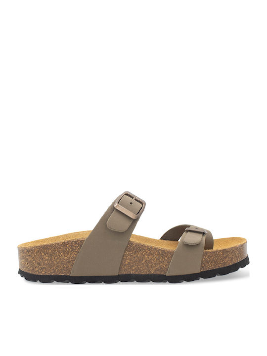 Flache Sandalen für Damen in Grün Farbe
