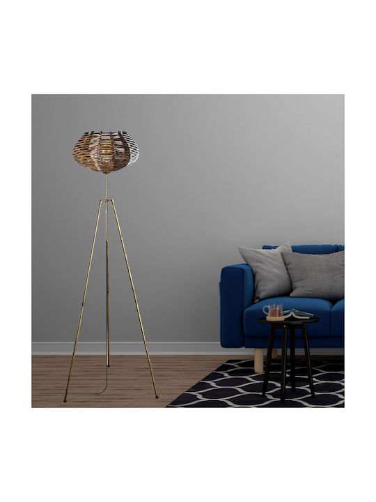 Ellipse Floor Lamp H160xW35cm. with Socket for Bulb E27 Gold