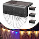Set of 6 Wall Solar Lights Street RGB with Photocell IP65 8cmx9cmx9cmcm