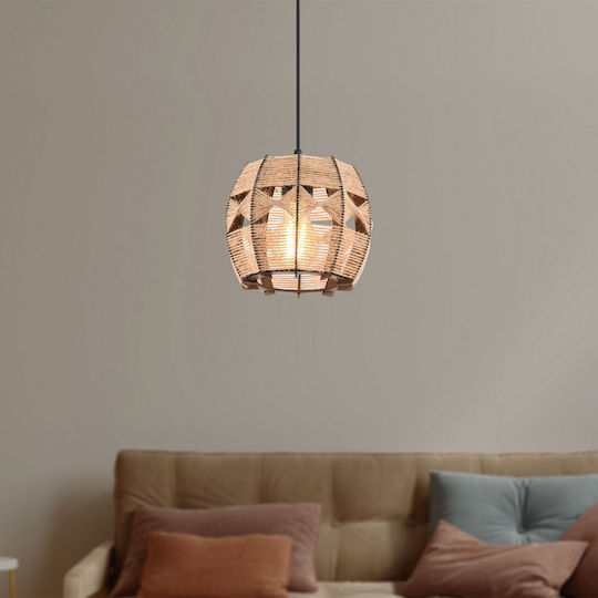 Barril Adjustable Pendant Light Brown with Socket E27 20x20x60cm