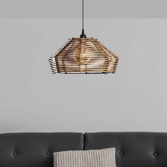 Marquee Adjustable Pendant Light Brown with Socket E27 35x35x65cm