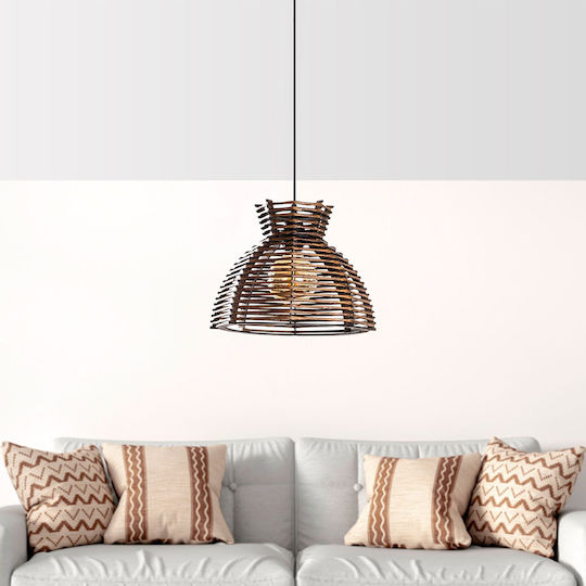 Lacin Adjustable Pendant Light Brown with Socket E27 30x30x60cm