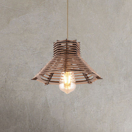 Hope Adjustable Pendant Light Brown with Socket E27 27x27x55cm