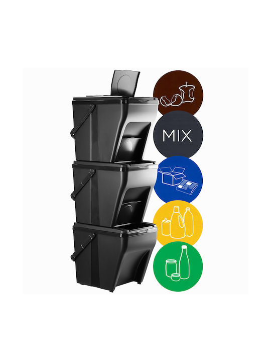 Kadax Abfalleimer Abfall Kunststoff Schwarz 25Es 1Stück