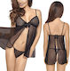 Σετ Sexy Babydoll με Δαντέλα Μαύρο