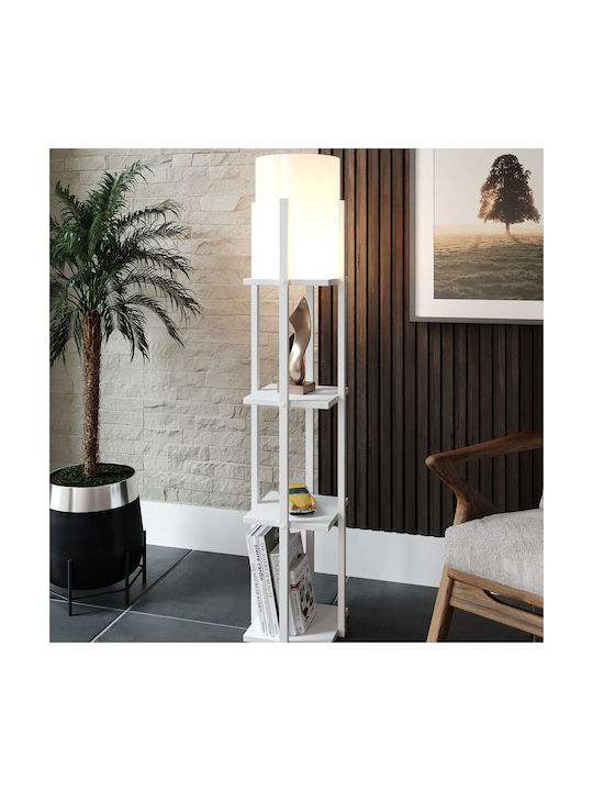 Lampa de podea Î135cm. cu Soclu pentru Bec E27 Alb
