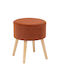 Living Room Stool with Storage Space Upholstered in Fabric Tess Ambre 37x37x43.5cm