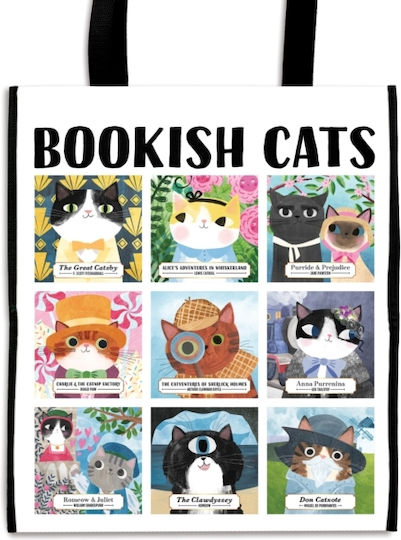 Bookish cats Reusable Shopping Bag tote Bag Bookish cats Reusable Shopping Bag tote Bag