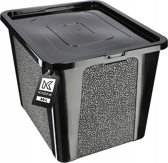 Kadax Kunststoff Aufbewahrungsbox mit Deckel Schwarz 30Es 1Stück