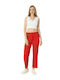 Women's Fabric Trousers Red