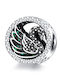 Silver me Schwarzer Schwan Charm Tier aus Silber mit Zirkon Schwarz