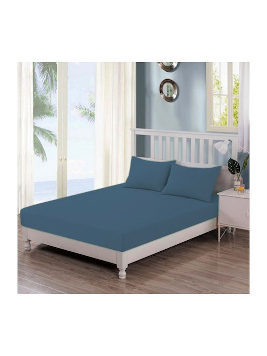 Casa Colori Sheet Semi Double with Elastic 120x200+30cm. Navy