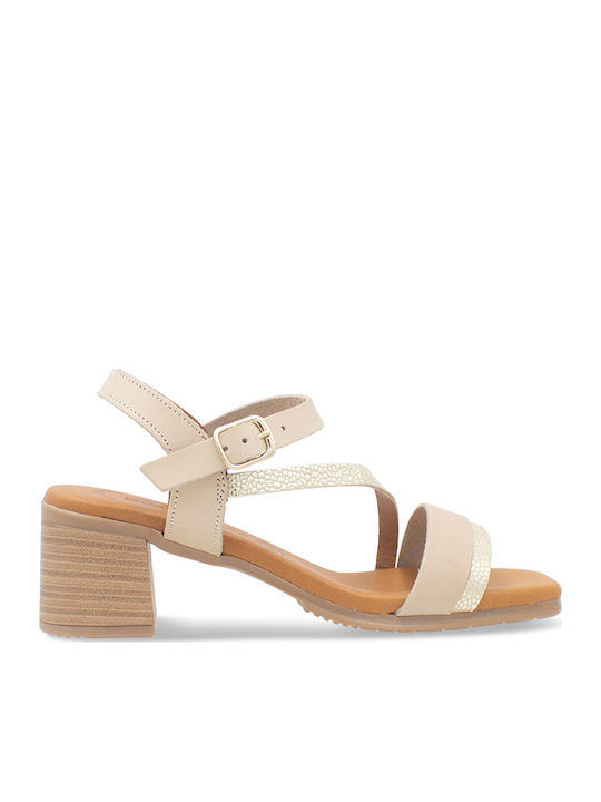 Leather Sandals Beige