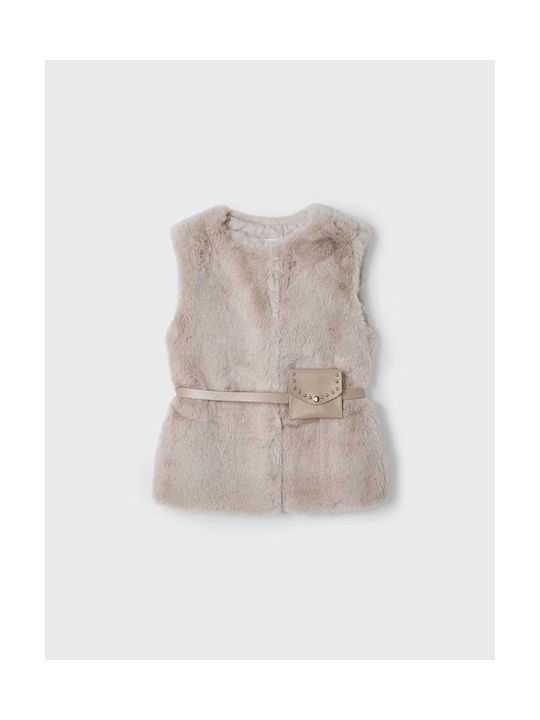 Mayoral Kids Fur Coat Sleeveless BEZ