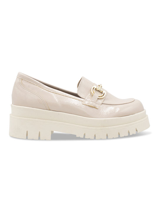 Tsouderos Shoes Women's Loafers in Beige Color