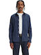 Battery Long-sleeved Cotton Shirt Blue