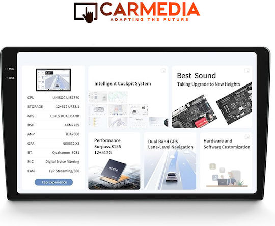 Carmedia Bluetooth USB AUX mit 10,36" Touchscreen