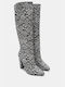 Pointed Toe Snake Print Boots 4303427-snake