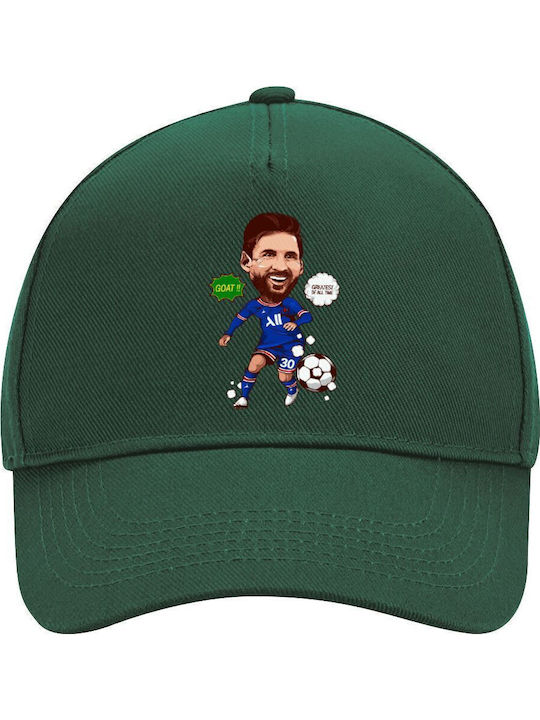 Lionel Messi Drawing Adult Hat Ultimate Green 1...