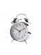 Tabletop Clock with Indicators Metal with Alarm Clock Silver 6955545408747