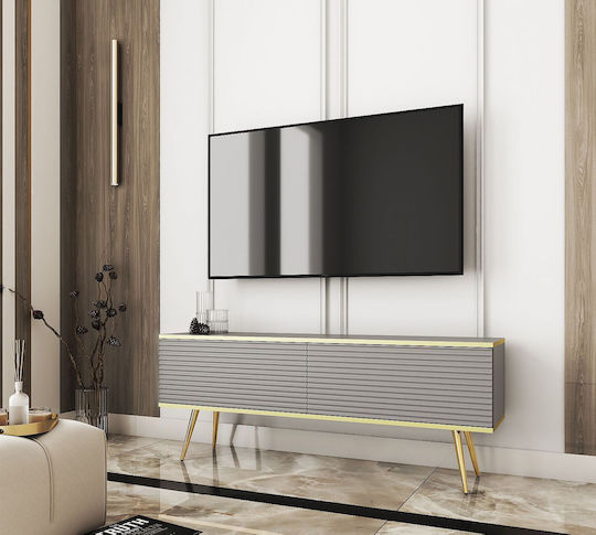TV-Ständer Grau + Gold M135xT32xH53cm