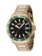 Invicta Herrenuhr 45mm Batterie mit Gold Metallischem Armband