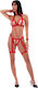 Usine Lingerie Sexy Σετ Εσωρούχων με Ζαρτιέρες Κόκκινο