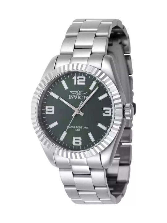 Invicta Specialty Γυναικείο Ρολόι 36mm Μπαταρίας με Ασημί Μεταλλικό Μπρασελέ