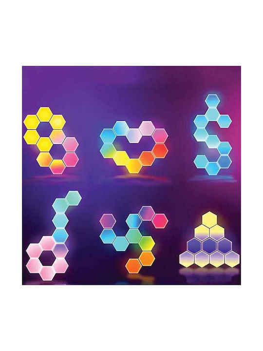 Διακοσμητικό Φωτιστικό LED RGB Hexagon 10τμχ