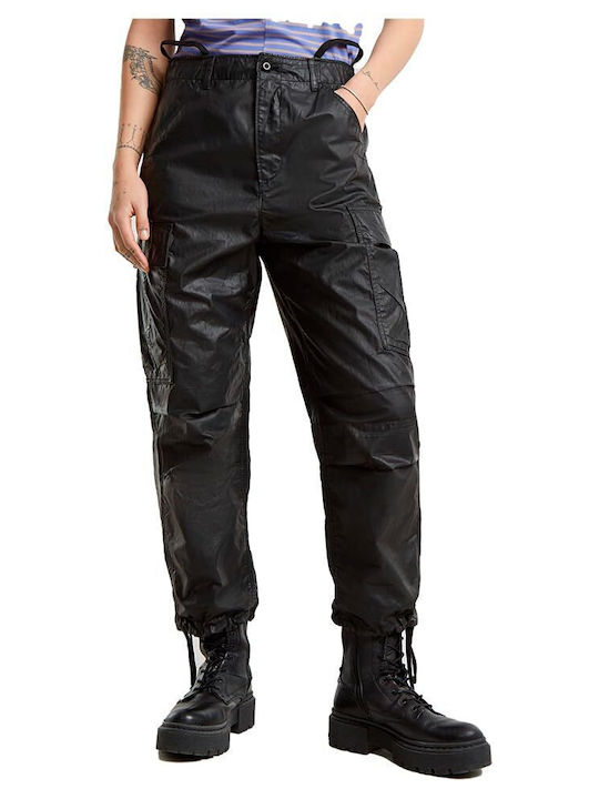Dama Tesatura Pantaloni Cargo Black
